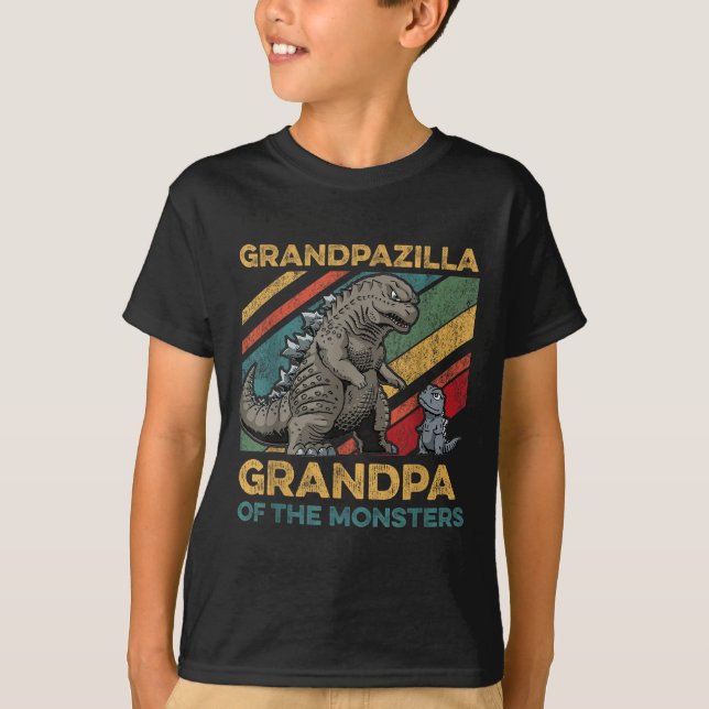 Grandpazilla Grandpa Of Monsters Halloween Christm T-Shirt (Vorderseite)