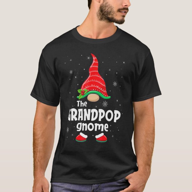 Grandpop Gnome Matching Family Group Christmas Par T-Shirt (Vorderseite)