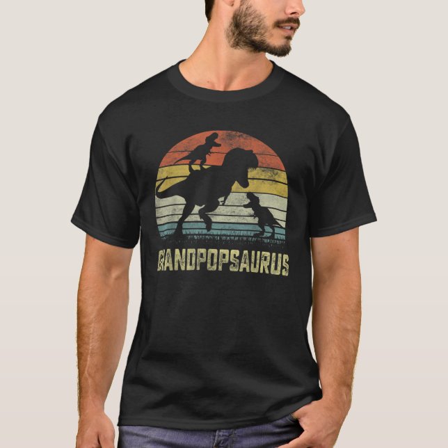 Grandpop saurus T Rex Dinosaur Grandpop 2 Kinder F T-Shirt (Vorderseite)
