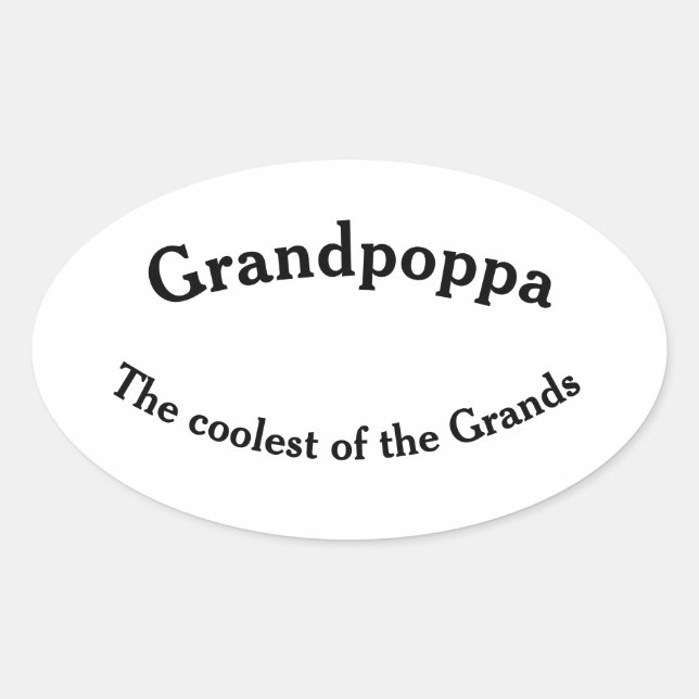 Grandpoppa der coolste Grands Aufkleber (Vorderseite)