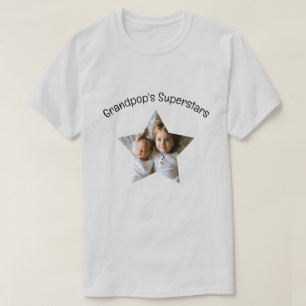 Grandpop's Superstars Personalisiertes Foto Text T-Shirt
