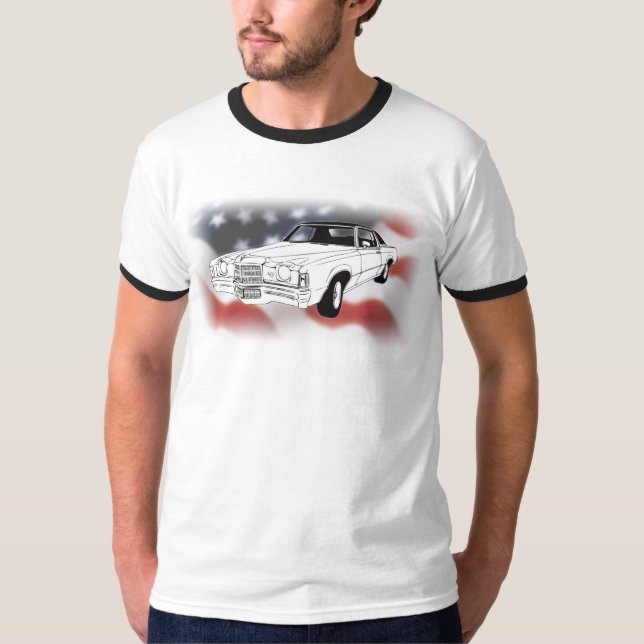 Grandprix 1972 über USA-Flagge T-Shirt (Vorderseite)