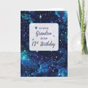 Grandson 13. Geburtstagsstars in Galaxy Sky Karte