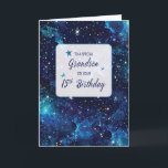 Grandson 15. Geburtstagssterne in Galaxy Sky Karte<br><div class="desc">Diese Karte erfasst wunderbar die Ehrfurcht eines Galaxienhimmels, mit unzähligen schimmernden Sternen, die das grenzenlose Potenzial und die Träume eines 15-jährigen erwecken. An der Vorderseite wird eine kühne, fröhliche Botschaft präsentiert, die den Geburtstag eines Enkels mit Wärme und Aufregung feiert. Die tiefe Blues und die Purples der kosmischen Kulisse schaffen...</div>