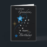 Grandson 17. Geburtstag Star Inspiration Schwarz Karte<br><div class="desc">Auf dem Cover dieser schwarzen Karte wird eine Sternensammlung angezeigt. Wenn du will,  deinem lieben Enkel,  der bald 17 wird,  eine inspirierende Grußkarte zu schicken,  dann wäre dies deine beste Wahl.</div>