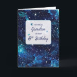 Grandson 19. Geburtstagssterne in Galaxy Sky Karte<br><div class="desc">Das Design der Karte verbindet die kosmische Bildsprache nahtlos mit einem Gefühl der Vorfreude für die Zukunft. Da die Sterne am Himmel Träume und Ziele darstellen, spiegeln sie auch das endlose Potenzial wider, das für den 19-jährigen Enkel vor uns liegt. Diese nachdenkliche Verbindung zwischen den visuellen Elementen und der Bedeutung...</div>