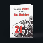 Grandson, 21. Geburtstag Religiöse Wirbel Karte<br><div class="desc">Die 21. Geburtstagskarte ist ideal für Ihren Enkel. Die Christliche,  schwarze und rote Botschaft ist sehr aktuell und wird im Alter von 21 Jahren geschätzt.</div>
