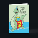Grandson, 2. Geburtstag Dinosaurier Karte<br><div class="desc">Dein Enkel verdient diese niedliche Karte. Ein Dinosaurier wird vorne gezeigt,  während er einen glücklichen Geburtstag brüllt. Das ist perfekt,  um Ihren Enkel zum 2. Geburtstag zu verbringen.</div>