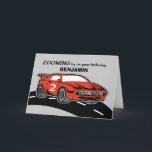 Grandson 2 Jahre alter Red Sports Car Karte<br><div class="desc">Erleben Sie ein personalisiertes Abenteuer für Ihre Kleinen! Diese dynamische Geburtstagskarte mit einem roten Sportwagen lasse Ihnen, die Vorderseite mit dem Namen Ihres Enkelsohns zu gestalten. Sehen Sie, wie seine Augen aufleuchten, wie er sieht, wie sein Name diese Karte nicht nur zu einem Gruß macht, sondern auch zu einem gepflegten...</div>