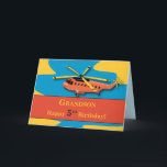 Grandson, 5. Geburtstag mit Hubschrauber Karte<br><div class="desc">Hubschrauber sind ein beliebtes Thema unter Jungen in diesem Alter. Der Helikopter in leuchtenden Farben,  der sicher die Aufmerksamkeit Ihres Enkelsohns auf seinen 3. Geburtstag bekommt!</div>