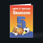 Grandson 5. Geburtstagssportzentren Karte<br><div class="desc">Grüß dich Enkel einen glücklichen 5. Geburtstag und teile ihm eine lustige Botschaft,  wenn er diesen Tag feiert. Dazu können Sie ihm einfach diese Karte schicken,  wenn sein besonderer Tag kommt.</div>