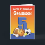 Grandson 5. Geburtstagssportzentren Karte<br><div class="desc">Grüß dich Enkel einen glücklichen 5. Geburtstag und teile ihm eine lustige Botschaft,  wenn er diesen Tag feiert. Dazu können Sie ihm einfach diese Karte schicken,  wenn sein besonderer Tag kommt.</div>