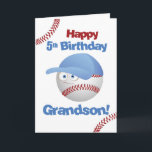 Grandson 5th Birthday Funny Baseball Face Karte<br><div class="desc">Mit unserer Baseballkarte können Sie an einem fantastischen 5. Geburtstag einen Ausflug machen. Die aufspringenden Buchstaben und der spielerische Baseballcharakter schaffen eine gewinnbringende Kombination. Ideal für Ihren Enkel,  der ihn um fünf aus dem Park haut!</div>