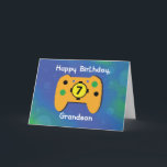 Grandson 7-jähriger Gamer-Controller Karte<br><div class="desc">Videospiele sind seine Lieblingsspiele der Vergangenheit und diese Karte wurde für Kinder entworfen,  genau wie du Enkel. Auf der Vorderseite befindet sich ein Gamecontroller mit der Nummer "7" in der Mitte,  der das Alter Ihres Enkels angibt,  sobald er bald seinen Geburtstag feiert.</div>