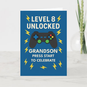 Grandson 8. Geburtstag Game Controller Alter 8 Karte