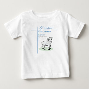 Grandson Baptisk Blue Boy Lamb Personalisiert Baby T-shirt