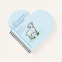 Grandson Baptisk Blue Boy Lamb Personalisiert Notizbuch