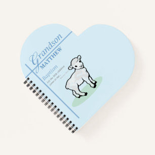 Grandson Baptisk Blue Boy Lamb Personalisiert Notizbuch