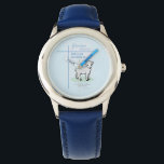 Grandson Baptisk Blue Lamb Personalisiert Armbanduhr<br><div class="desc">Lass den kleinen Kindern zu mir. Dies ist ein schönes Schriftstellerangebot für eine Taufe. Es ist ein besonderer Tag für Ihren Enkel und dieses hellblaue Stück mit einem weißen Lamm ist süß zu gratulieren und Gott Segen wünschen. Mit seinem Namen und dem Datum, an dem er getauft wird, um ein...</div>