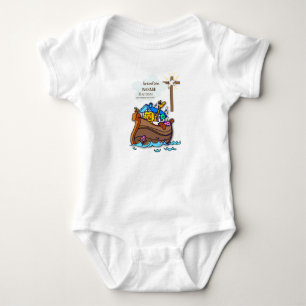 Grandson Baptism Noahs Ark Personalisiert Baby Strampler