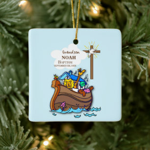 Grandson Baptism Noahs Ark Personalisiert Keramikornament