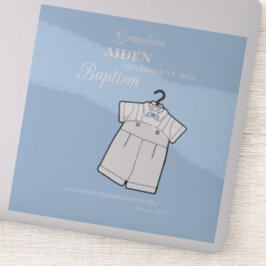 Grandson Baptisse Anzug auf Baby Blue Personalisie Aufkleber