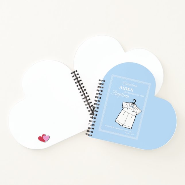 Grandson Baptisse Anzug auf Baby Blue Personalisie Notizbuch (Innenseite)