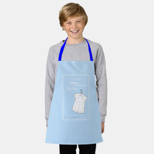 Grandson Baptisse Anzug auf Baby Blue Personalisie Schürze