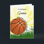 Grandson Basketball Geburtstagskarte Karte<br><div class="desc">Geben Sie Ihrem Basketball liebenden Enkel eine Baseball- und Fledermauskarte mit einem explosiven Basketballthema! Ein Basketball und Fledermaus mit den Worten "Für einen wunderbaren Enkel".</div>