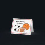 Grandson Birthday Card Karte<br><div class="desc">Grandson Sport Fan Geburtstagskarte,  die mit Ihrer personalisierten Nachricht anpassbar ist.
Innen lautet:
Sende Dutzende Geburtstagswünsche von Deinem #1-Fan!
Alles Gute zum Geburtstag!</div>