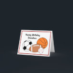 Grandson Birthday Card Karte<br><div class="desc">Grandson Sport Fan Geburtstagskarte, die mit Ihrer personalisierten Nachricht anpassbar ist.
Innen lautet:
Sende Dutzende Geburtstagswünsche von Deinem #1-Fan!
Alles Gute zum Geburtstag!</div>