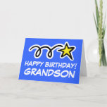 Grandson Birthday Card Karte<br><div class="desc">Großmutter Geburtstagskarte mit hellem Stern.</div>