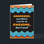Grandson Birthday Card / Phantastisch Grandson Karte<br><div class="desc">Lass einem ganz besonderen Enkel,  der weiß,  dass er mit dieser farbenfrohen Wellenkarte am Geburtstag phantastisch ist.</div>