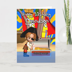 Grandson Birthday Card Pirate Treasure Karte