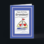 Grandson Birthday, Segelboot, Christlich Karte<br><div class="desc">Diese niedliche Karte wird glatt segeln,  wenn Sie sie an Ihren Grandson schicken! Die Schrifterpassage ist innen.</div>