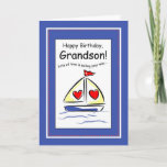 Grandson Birthday, Segelboot, Christlich Karte<br><div class="desc">Diese niedliche Karte wird glatt segeln,  wenn Sie sie an Ihren Grandson schicken! Die Schrifterpassage ist innen.</div>