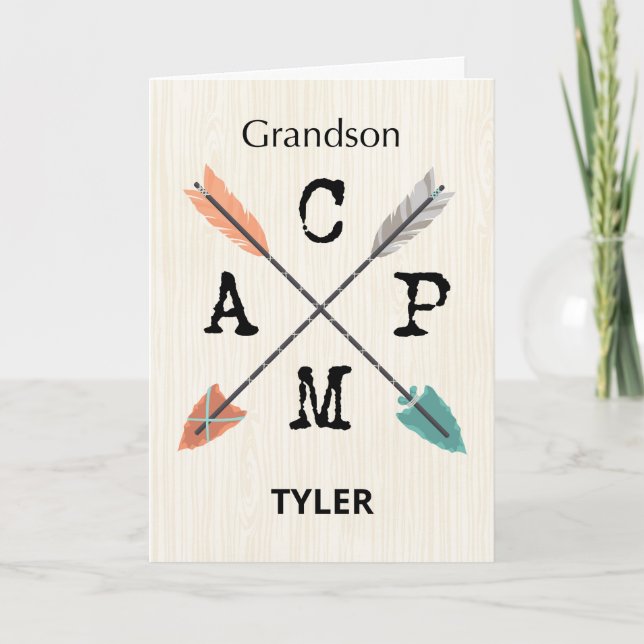 Grandson Camp personalisieren Sie die Namenspfeile Karte (Vorderseite)