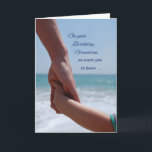Grandson Child Birthday Holding Hands on Beach Karte<br><div class="desc">Machen Sie den Geburtstag Ihres Enkels zu einem glücklichen Tag,  während Sie ihm Liebe ausdrücken und ihn mit dieser Karte,  die einen Großeltern darstellt,  der die Hand seines Enkels hält,  wohlfühlen.</div>