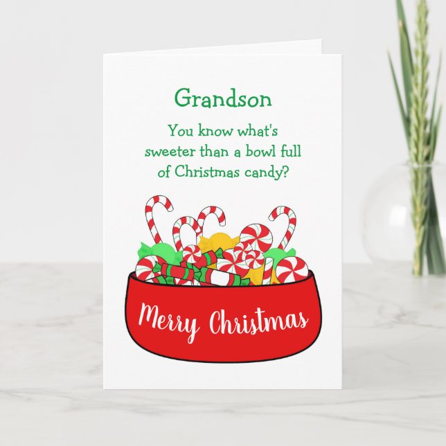 Grandson Christmas Card Feiertagskarte (Vorderseite)