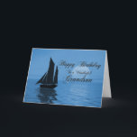 Grandson, eine Moonlight-Yacht-Geburtstagskarte Karte<br><div class="desc">Senden Sie Geburtstagsgrüße mit dieser schönen Karte. Eine Yacht segelt an einem großen blauen Mond über einem ruhigen Ozean. Eine großartige Karte für einen Segler oder Segler.</div>