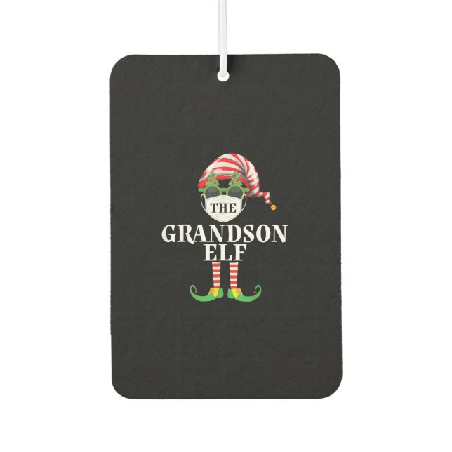 Grandson Elf Matching Christmas Autolufterfrischer (Vorderseite)
