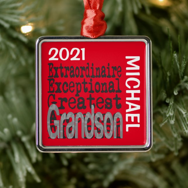 Grandson Extraordinaire CUSTOM Ornament Aus Metall (Baum)
