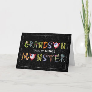 Grandson Favorite Monster Funny Halloween Karte
