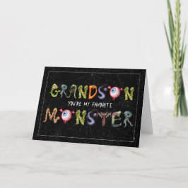 Grandson Favorite Monster Funny Halloween Karte