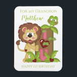 Grandson First Birthday Niedlich Lion Foto Card Magnet<br><div class="desc">Grandson First Birthday Niedlich Lion Foto Card</div>