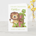 Grandson First Birthday Niedlich Lion Foto Karte<br><div class="desc">Grandson First Birthday Niedlich Lion Foto Card</div>