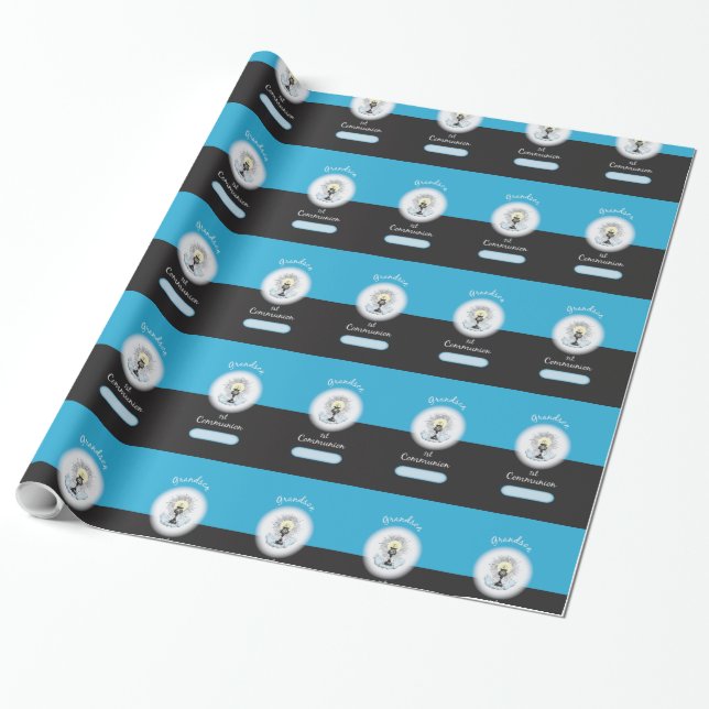 Grandson First Communation, Blue Cup Geschenkpapier (Ungerollt)