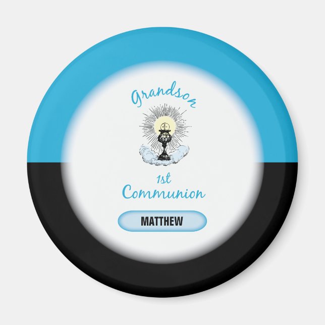 Grandson First Communation, Blue Cup Magnet (Vorne)