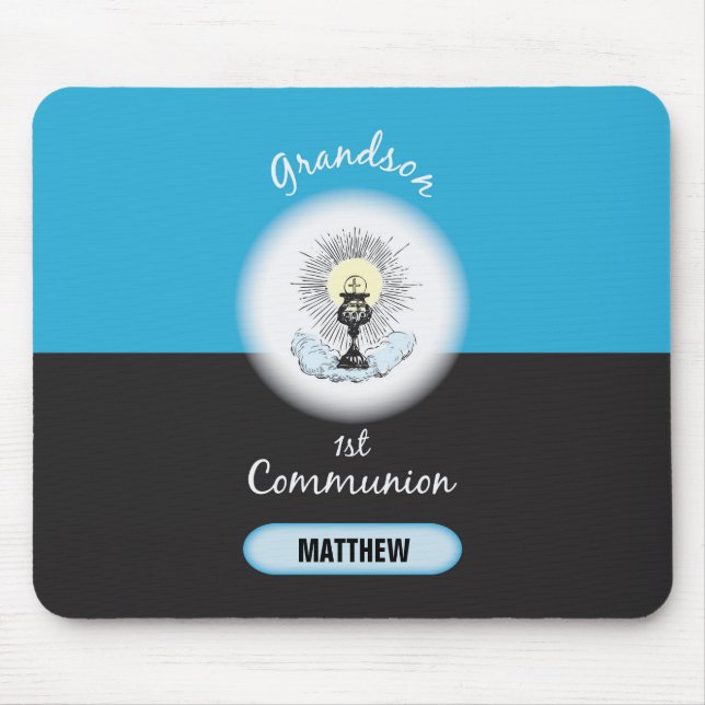 Grandson First Communation, Blue Cup Mousepad (Vorne)