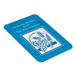Grandson First Communion Blue, Weizen, Trauben Magnet